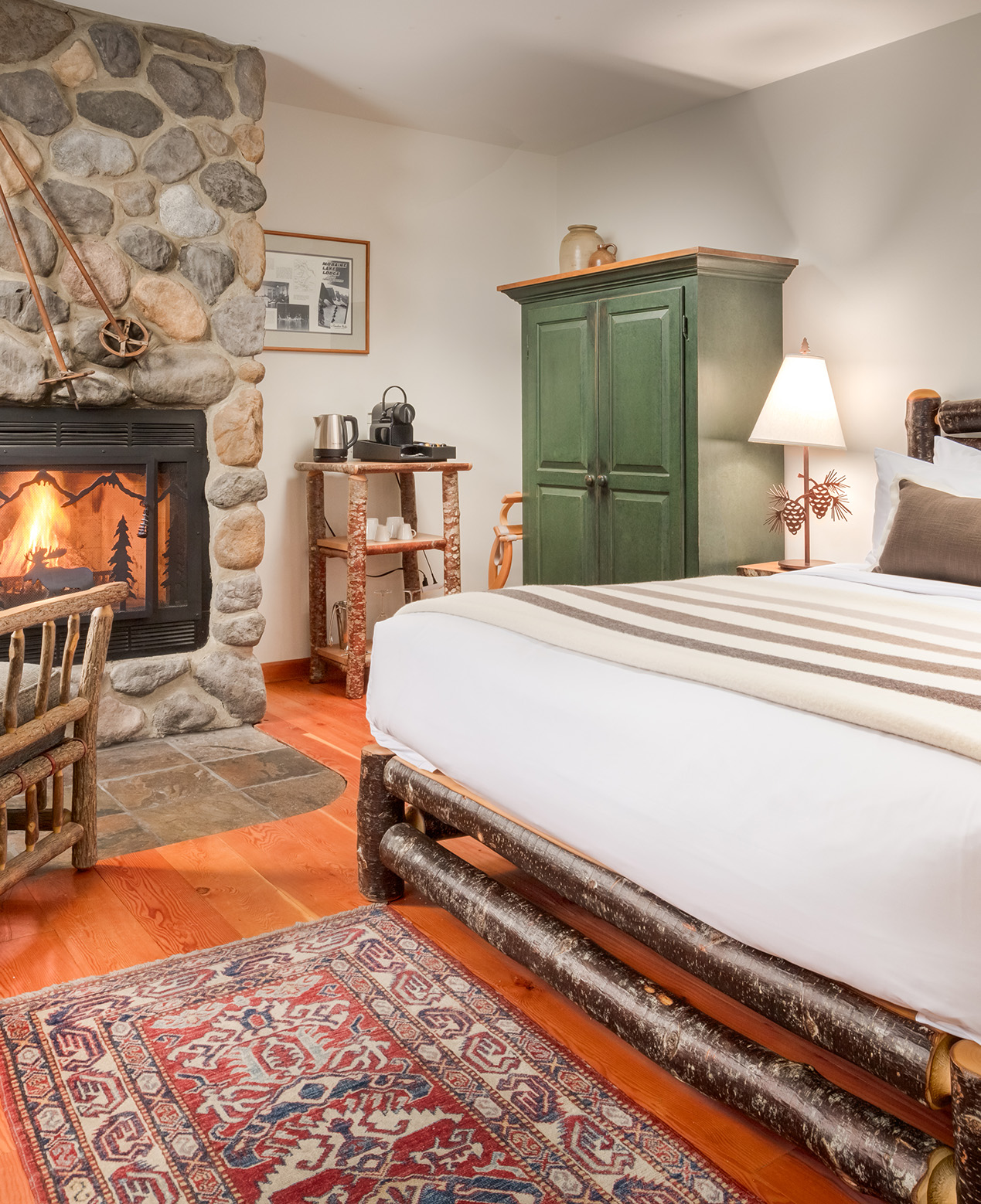 Fireplace and bedroom