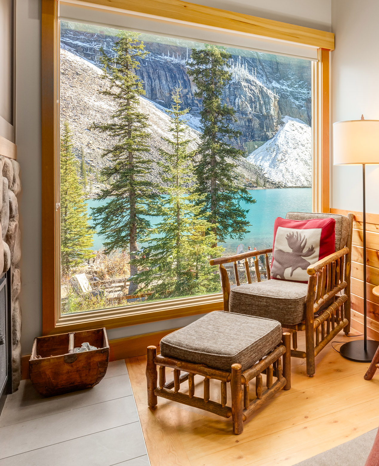 Bedroom with king bed and view